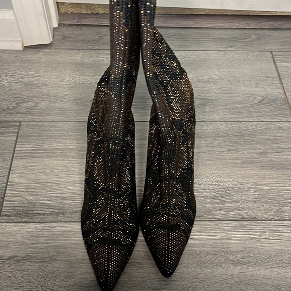 Knee high snake skin sequins boots - Picture 2 of 4